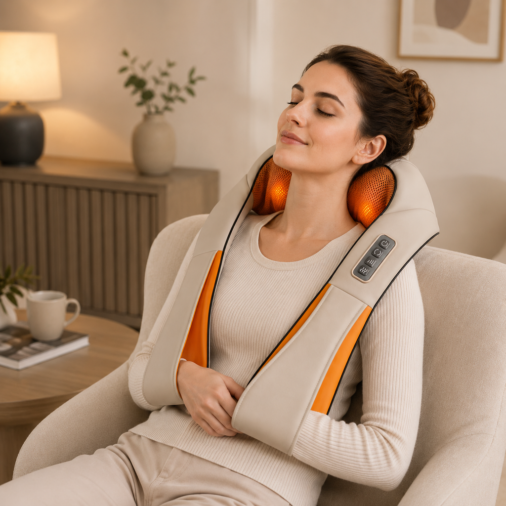 Masajeador Cervical y Espalda con Calor Ajustable 220V/12V