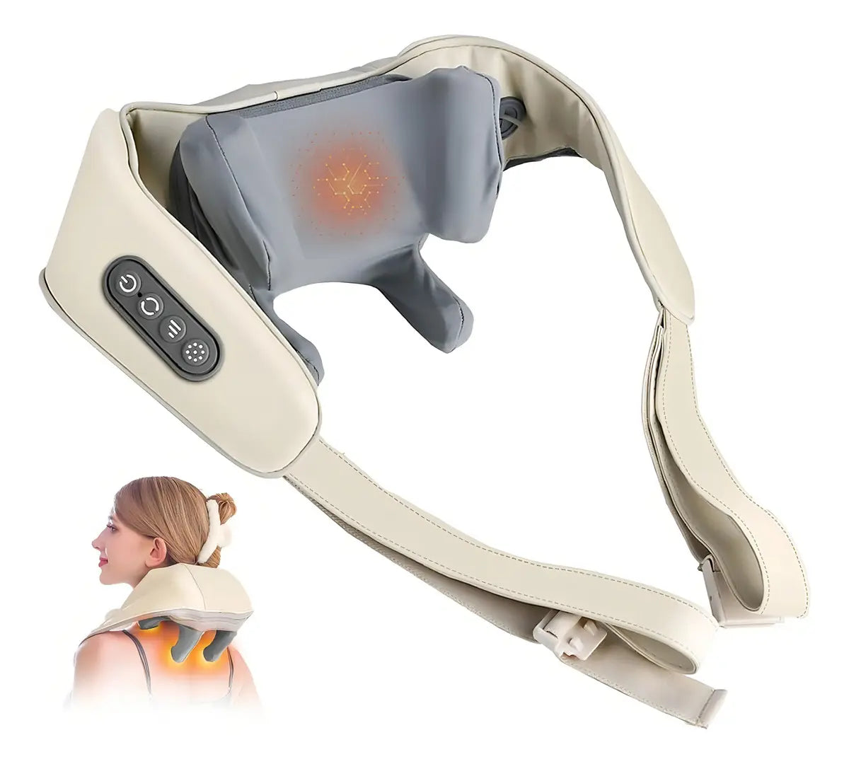 Masajeador Cervical Goldtech Relax Pro con Calor | Alivio para Cuello y Hombros
