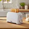 Tostadora Marvo 2 Panes Blanca 750W con 7 Niveles de Tostado
